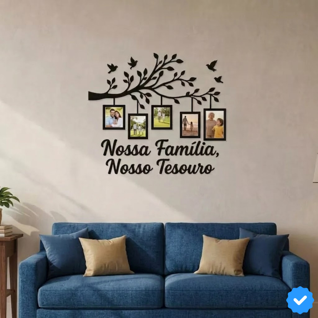 Quadro Porta Retrato Árvore da Família MDF 40x70 Decoração Sala Parede Porta Fotos Decorativo Presente Familiar em Oferta na Shopee