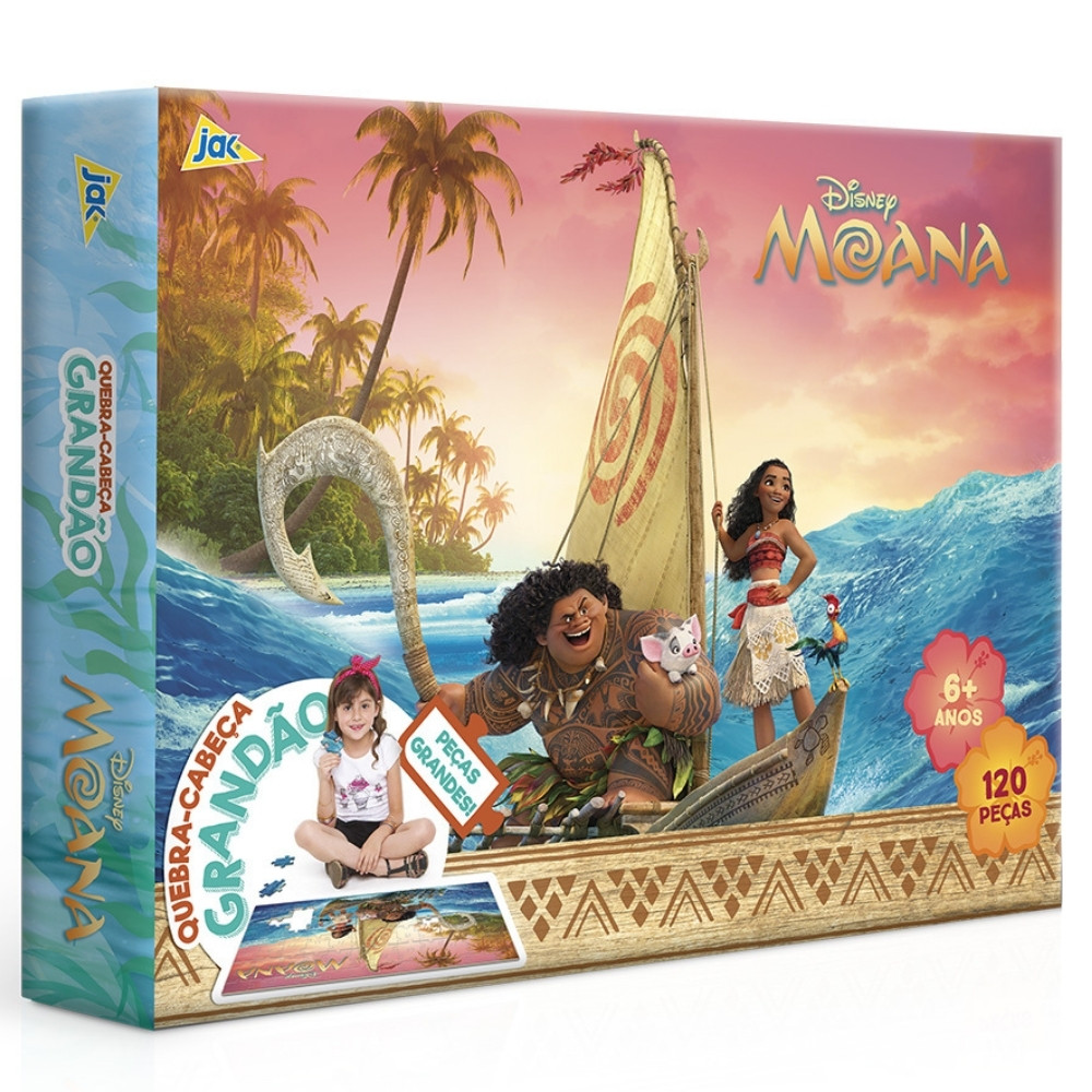 QUEBRA CABEÇA GRANDÃO MOANA DISNEY 120 PEÇAS GRANDES TOYSTER PUZZLE BRINQUEDO FI