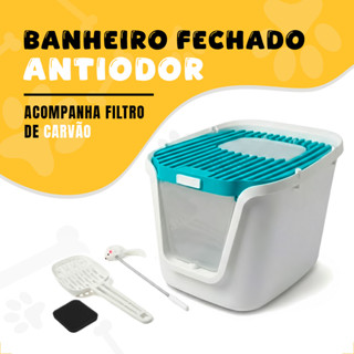 Banheiro Caixa de Areia Para Gatos Banheiro Fechado Gatos G 40C X 48L com Filtro Antiodor e Pá em Oferta na Shopee