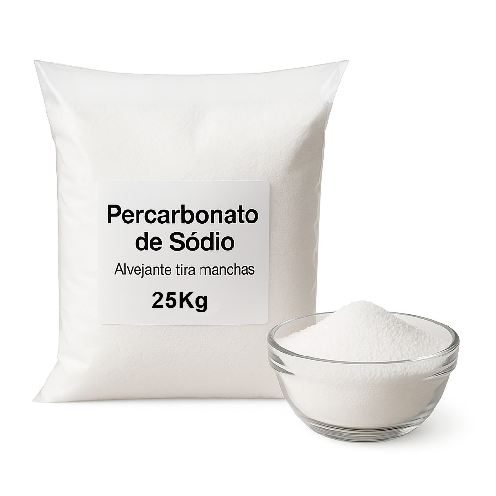 25Kg Percarbonato de Sódio 100% Puro – Multiuso Tira Manchas Roupas Brancas e Coloridas
