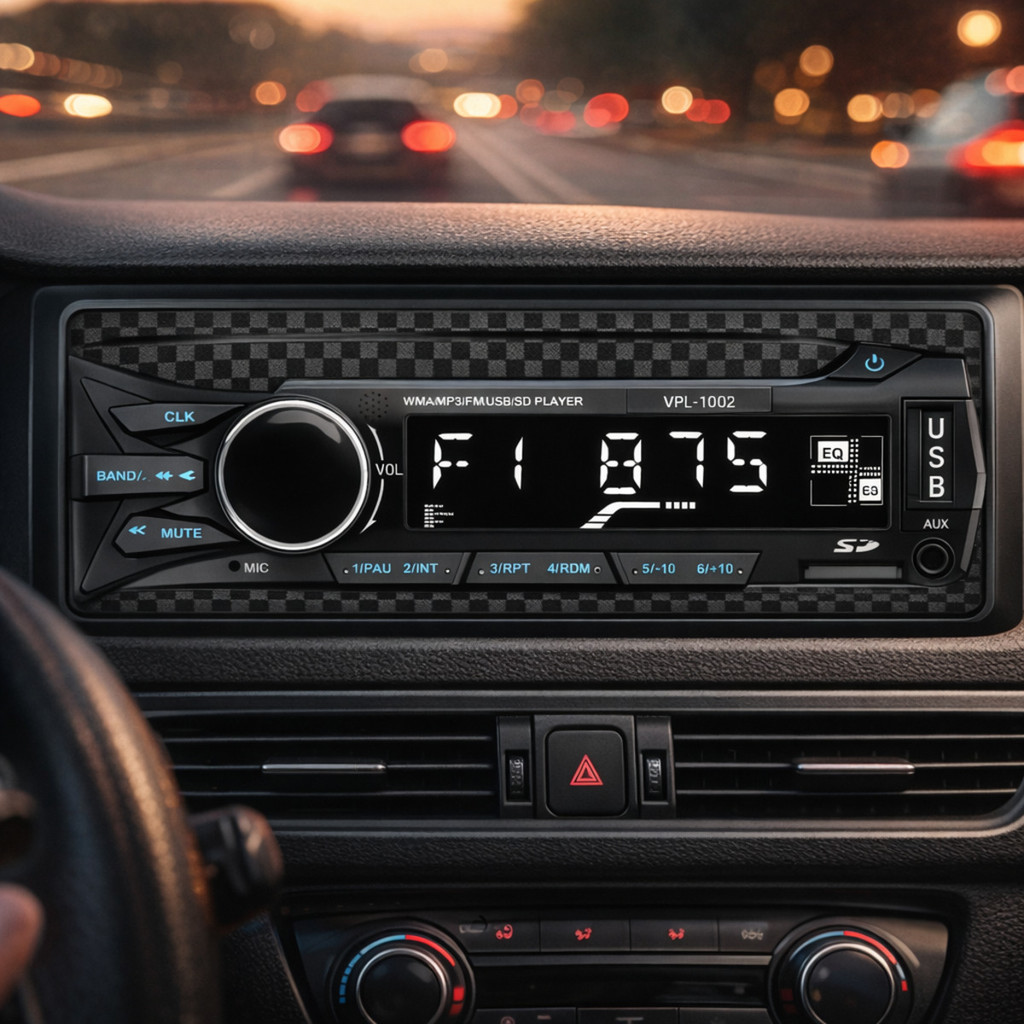 Rádio para Carro 65W Bluetooth USB AUX TF FM LED Som Automotivo Controle Remoto VPL-1002 em Oferta na Shopee