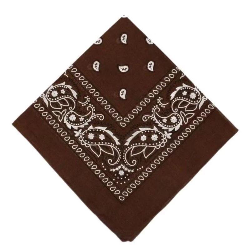 Bandana Marrom Lenço Faixa de Cabelo Estampado Rock Moda Blogueira