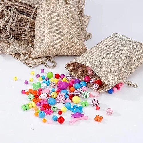 Kit 10/25/50/100 Saquinho Juta Saco Para Lembrancinhas Casamento Decoração Presente Aniversário Eventos Ocasiões Festas