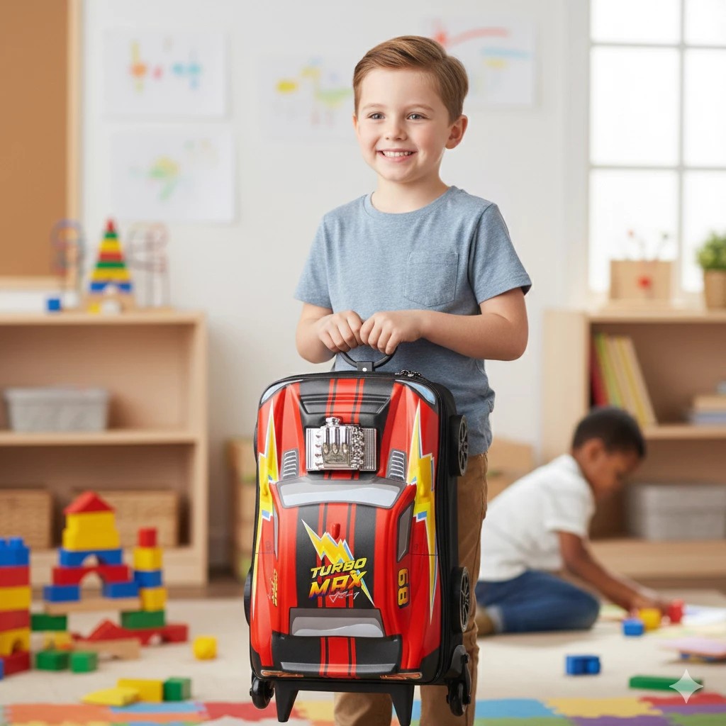 Mochila Escolar Mala Infantil Turbo Max 3D Rodinhas  Preta Mala Viagem Escola Bagagem Bolsa Leva Roupa Carrinho Criança