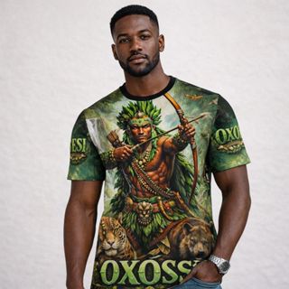Camisa Oxóssi Umbanda Orixá Caçador da Mata Sagrada em Oferta na Shopee