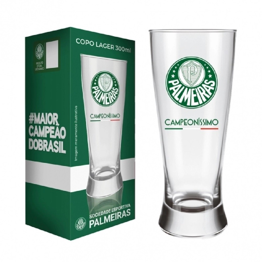 Copo Palmeiras Cerveja Lager 300ml Vidro Oficial Licenciado