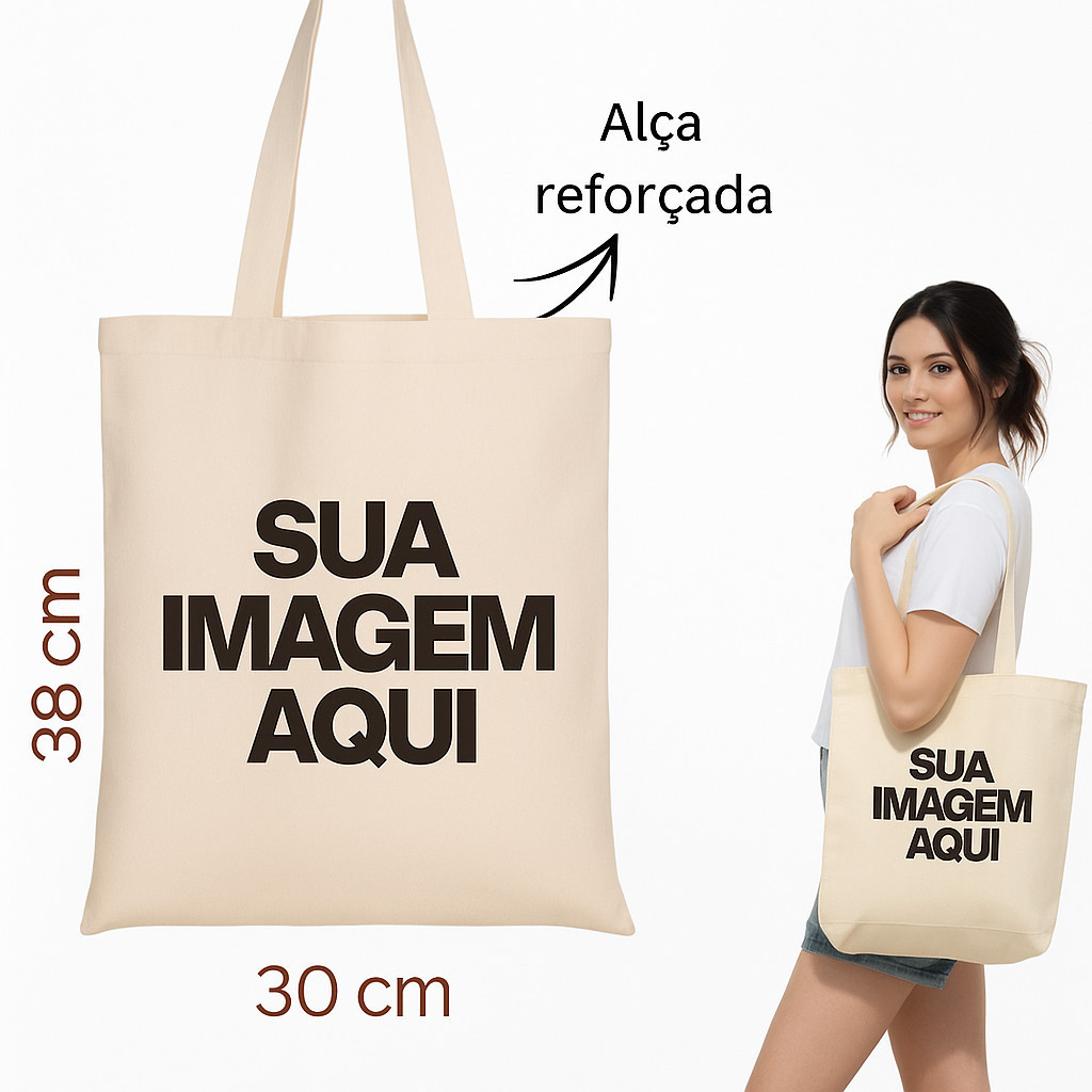 ECOBAG PERSONALIZADA Bolsa, SACOLA COM SUA ARTE, marca  100% Algodão cru. KIT 1/ KIT 3 /KIT 5 UND.