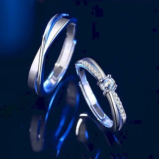 Anel de casal de tamanho ajustável anel de casal ajustável masculino feminino um par anel aberto