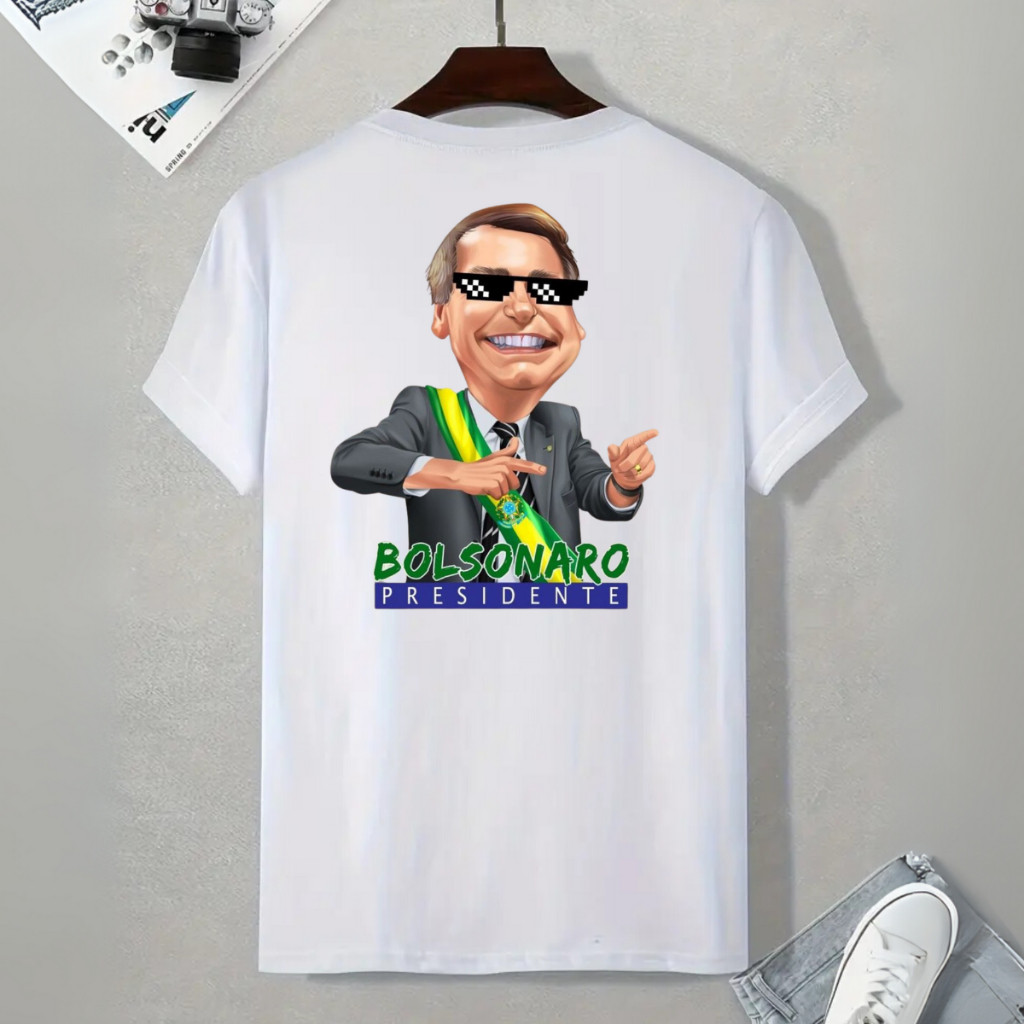 Camisa Bolsonaro  Masculina Casual Brasil Bolsonaro Mito meu presidente BARBOSA SHIRT