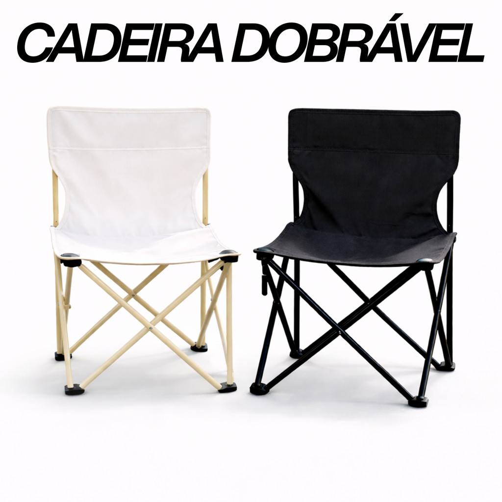 Cadeira Portátil Dobrável Com Porta Copo e Bolsa de Transporte Para Camping/Pesca/Praia