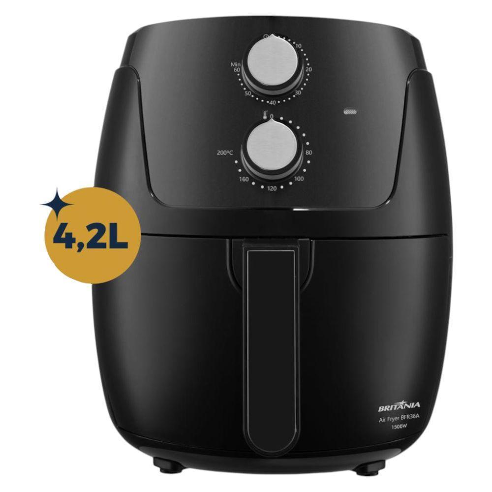 Fritadeira Elétrica Air Fryer Britânia BFR36A 4,2L Revestimento Silverstone 1500W em Oferta na Shopee