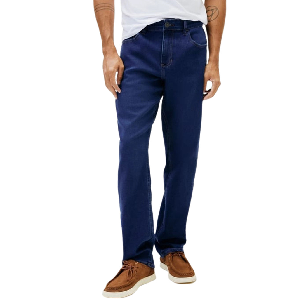 Calça Hering Reta Soft Touch Jeans Escuro