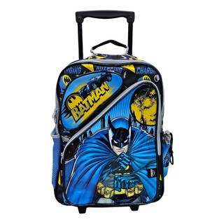 Mochila de Rodinhas Batman Escolar Infantil - Com Carrinho e Alças Reforçadas