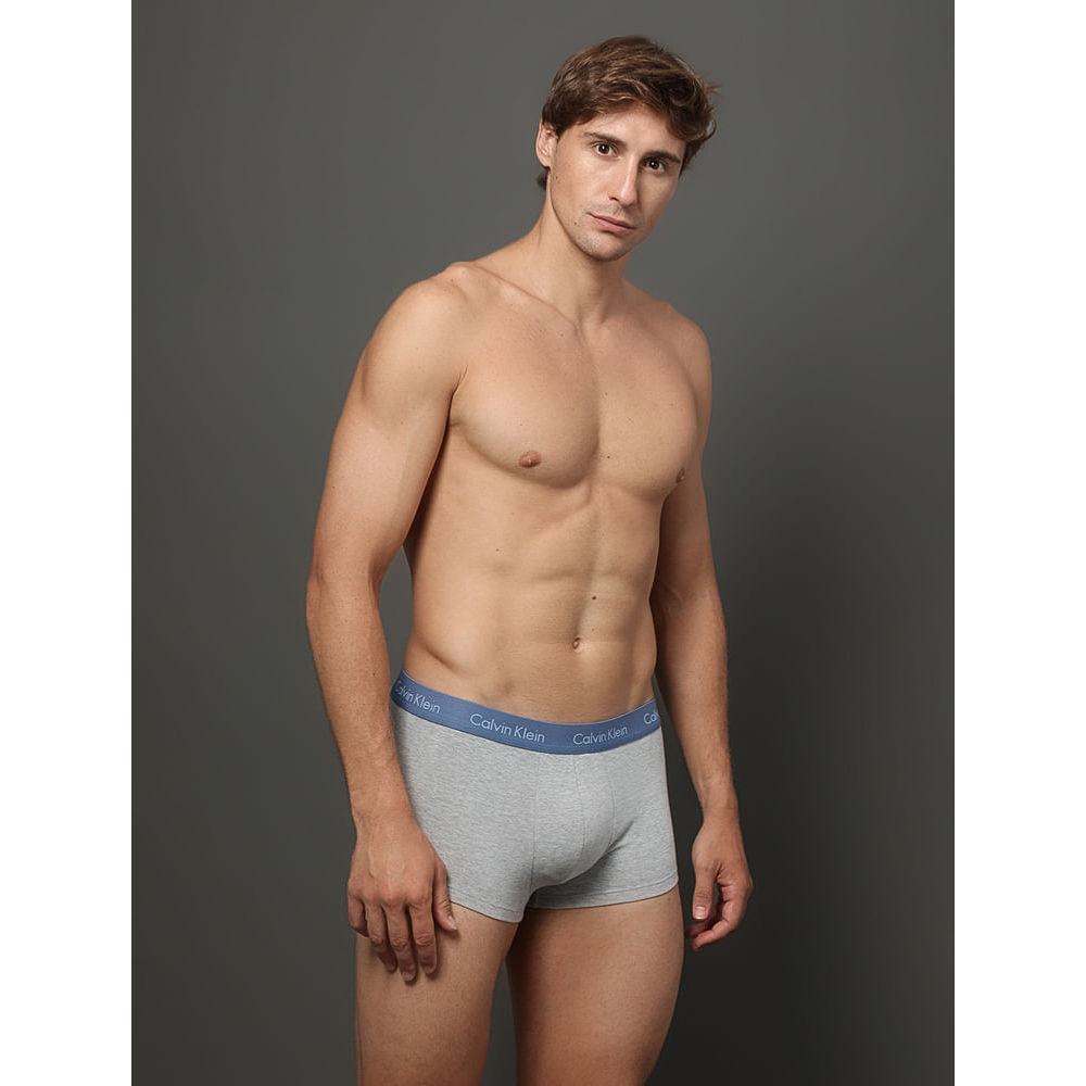 Kit 4 Cuecas Low Rise Trunk Calvin Klein Underwear - Azul Medio/Azul Claro