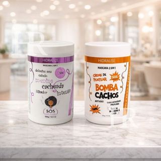 Kit Com 2 Cremes - 1 Bomba Cachos 1kg + 1 Menina Cacheada 1kg em Oferta na Shopee