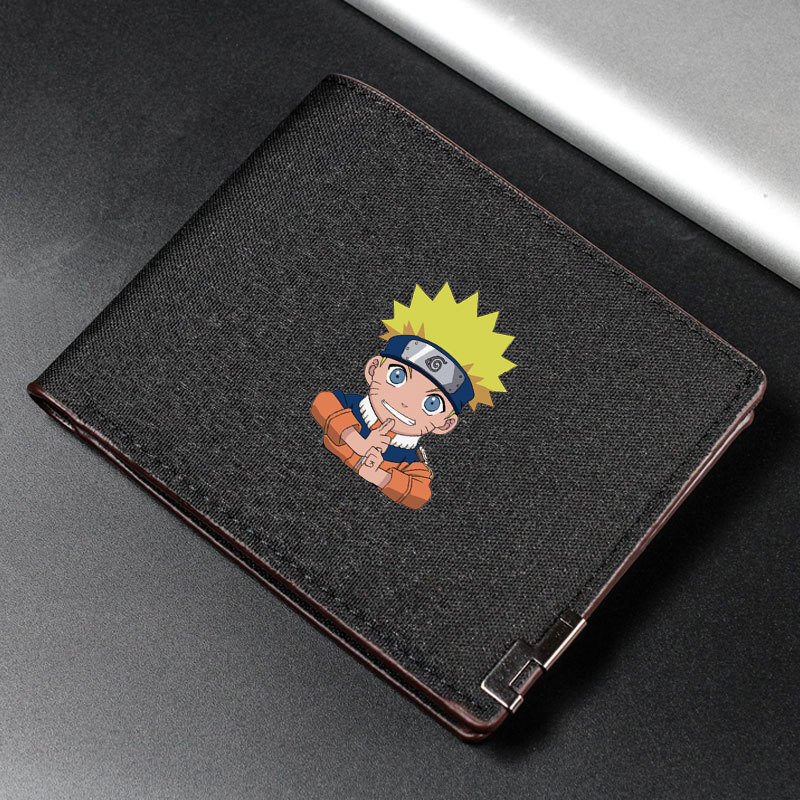Nova Carteira De Lona Naruto Dobrável Portátil Anime Cartão Bancário Moeda Zíper Aniversário Das Crianças