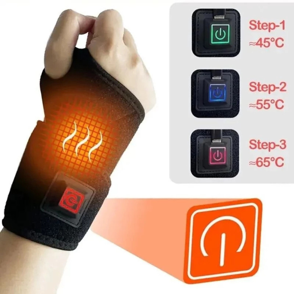 Munhequeira Ortopédica Elétrica USB com Aquecimento Infravermelho para Alívio de Dor no Pulso, Tendinite e Artrite — imagem 2 de 2