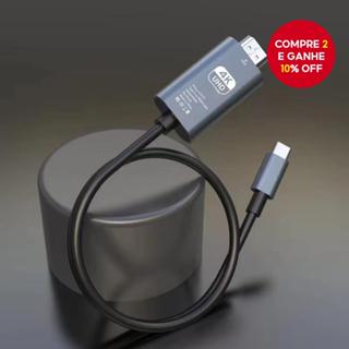 Cabo adaptador 2M 4K@60Hz/30Hz PVC tipo-c para HDMI 2.0 para iPhone, PC, Laptop, HDTV, Monitor, Projetor, Adaptador em Oferta na Shopee