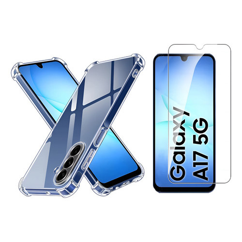 Capinha Case Silicone TPU + Película de Vidro Temperado 3d Samsung Galaxy A17