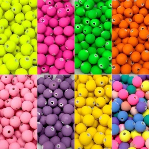 Imagem Miçangas Emborrachadas Coloridas 10mm - Artesanatos, Terço, Japamala, Pulseiras, Bijuterias