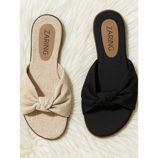 Kit 2 Pares Sandália Rasteirinha Nó Feminina Conforto Lançamento Verão Solado Tecido em Oferta na Shopee