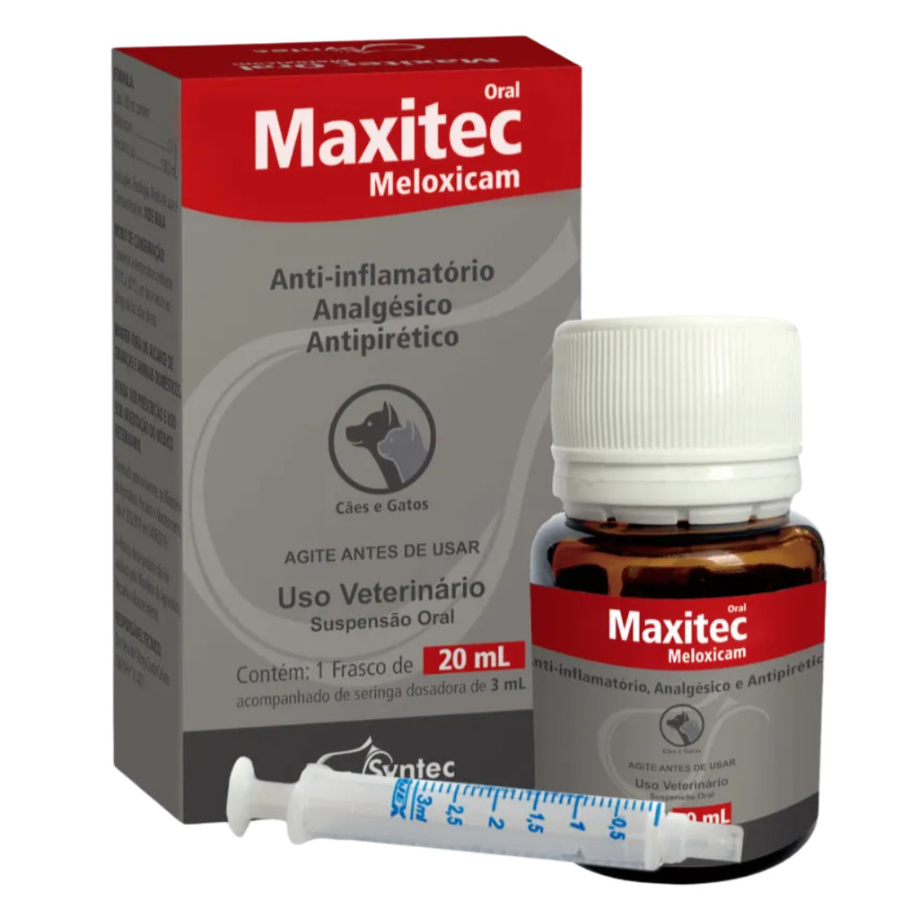 Maxitec Oral Meloxicam Cães e Gatos 20ml - Syntec em Oferta na Shopee