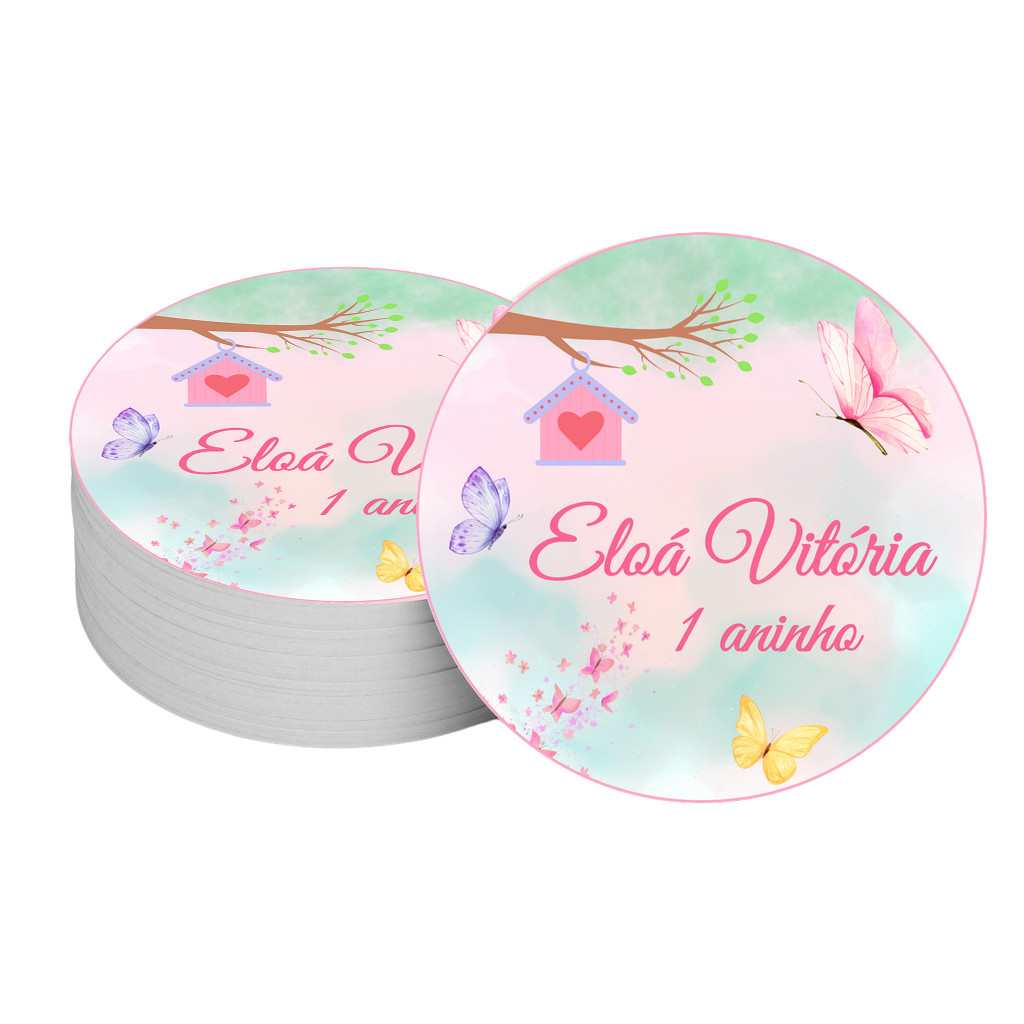 20 Adesivos redondo 5cm Jardim Encantado Lembrancinha De Aniversário Tag para latinha