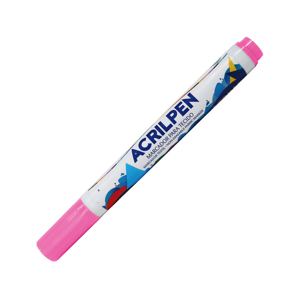 Caneta para tecido Acrilpen Rosa 537 Acrilex em Oferta na Shopee