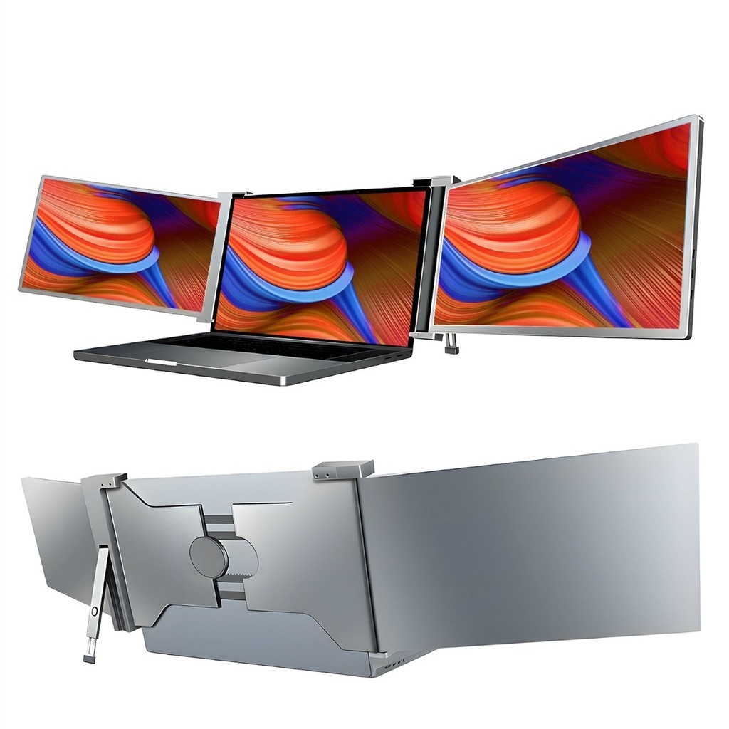 Monitor Triplo Portátil para Notebook 16:9 1080p IPS Extensor de Tela Leve e Compacto
