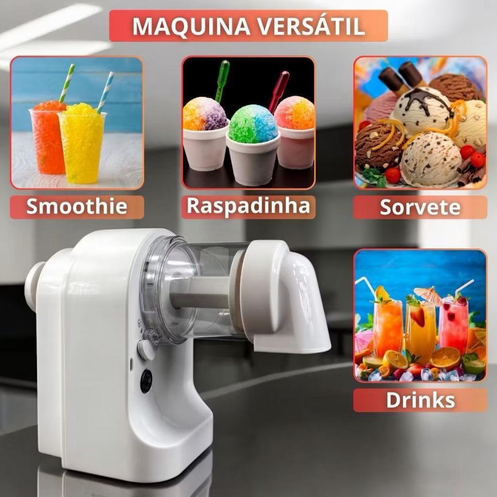 Máquina Triturador De Gelo Elétrico, Máquina De Fazer Cone E RASPADINHA