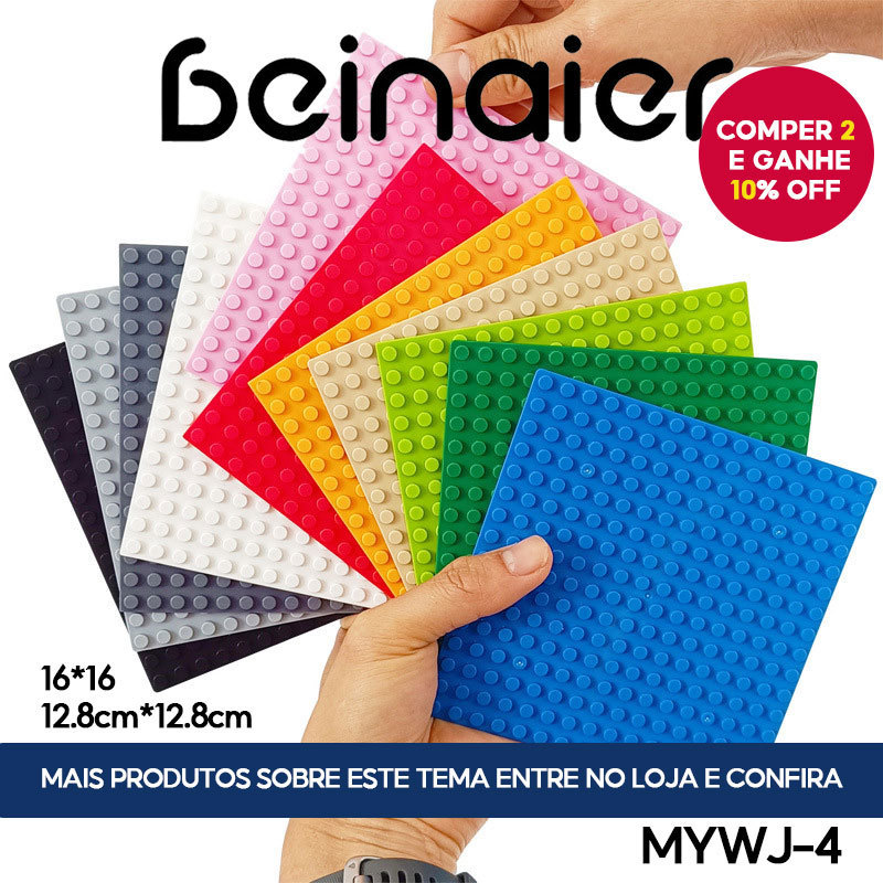 MYWJ-4 Brinquedos educativos infantis DIY, compatíveis com placa Base de bloco de construção Lego, 16x16