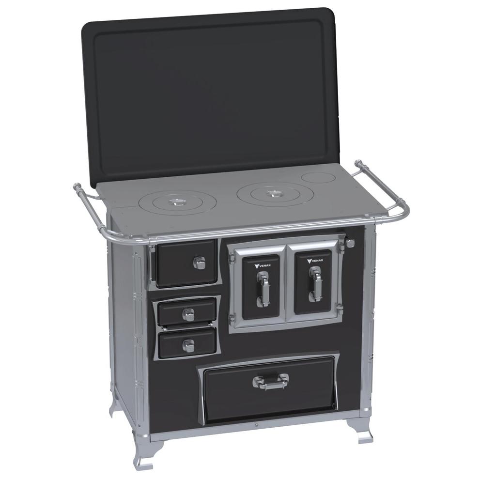 Fogão A Lenha Venax N1 Gabinete Gii Século Xviii Preto Com Tampa - Chaminé Saída Lado Direito em Oferta na Shopee