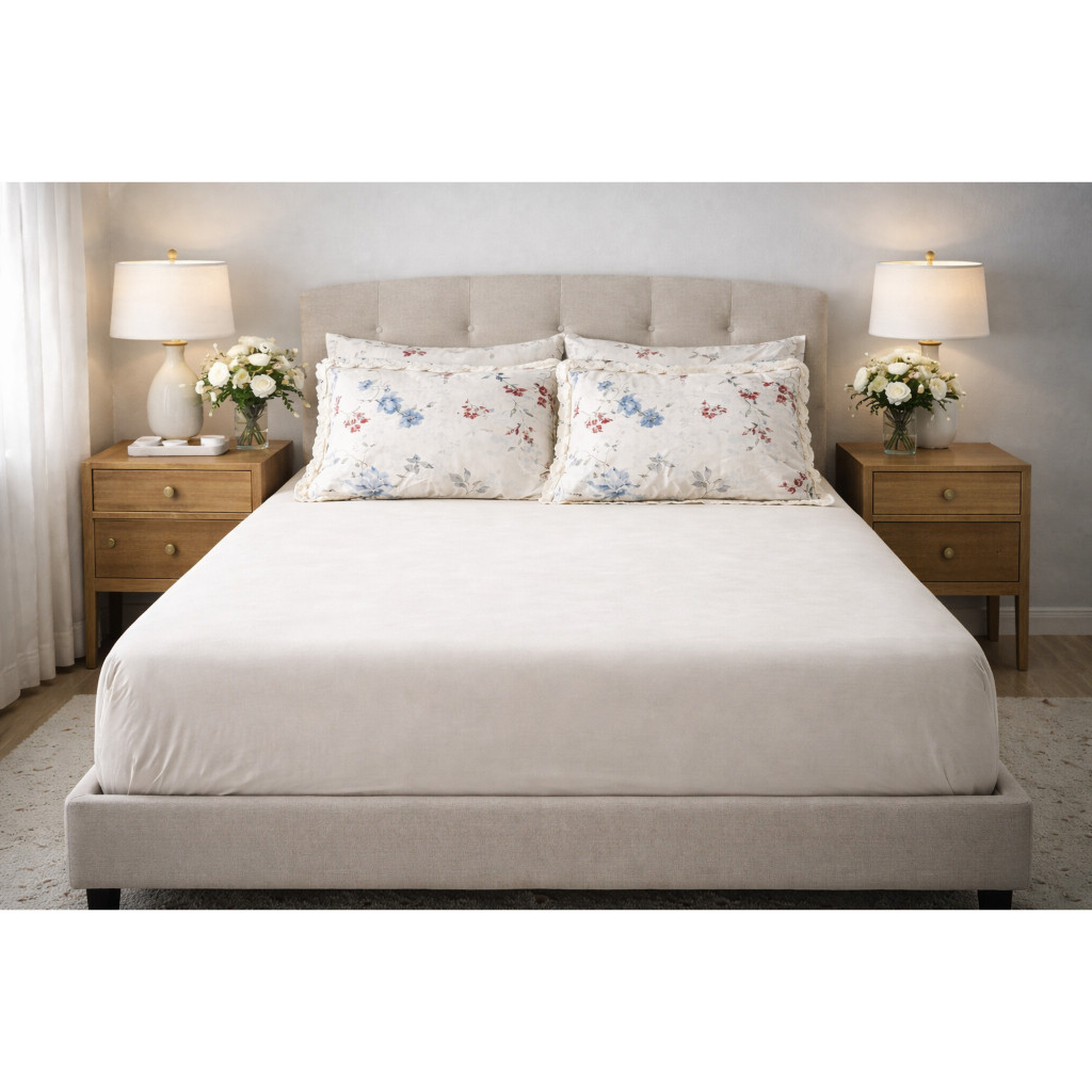 Kit Jogo de Lençol Micropercal 400 Fios Ponto Palito Fronha Estampadas