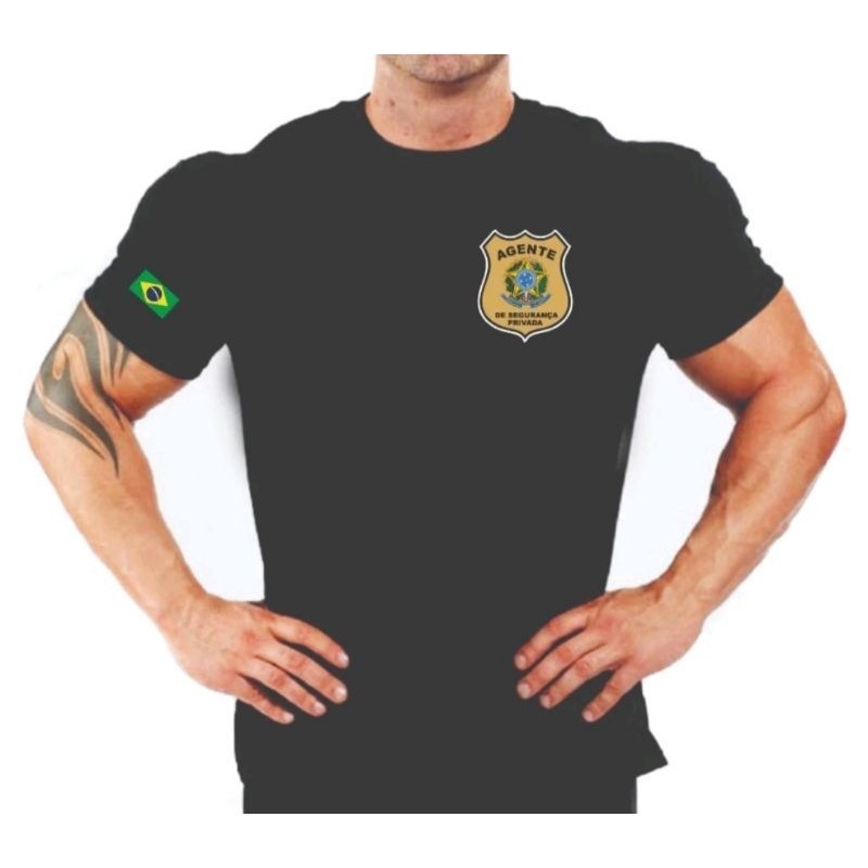 CAMISETA AGENTE DE SEGURANÇA PRIVADA PARTICULAR UNIFORME TRABALHO Liquidação