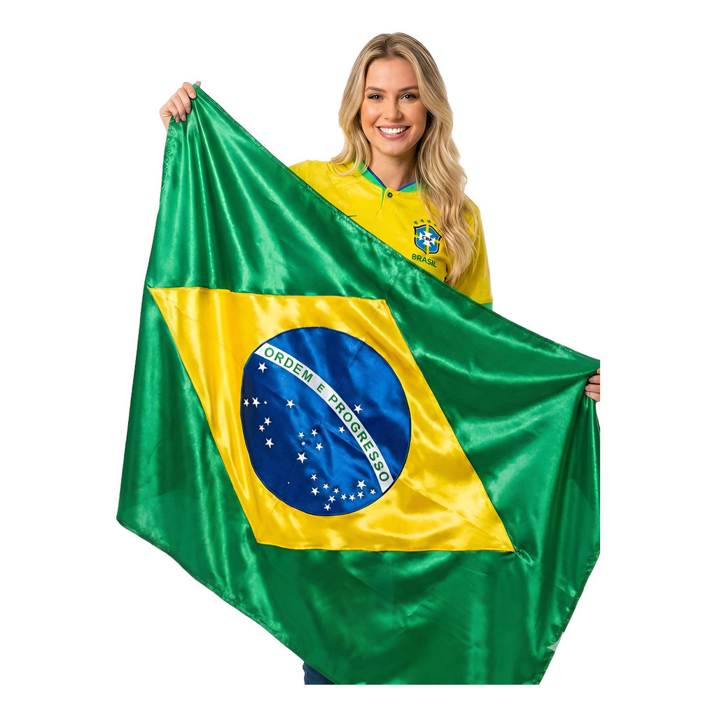 Bandeira Do Brasil Medida 1,00 x 1,50 Grande em Oferta na Shopee