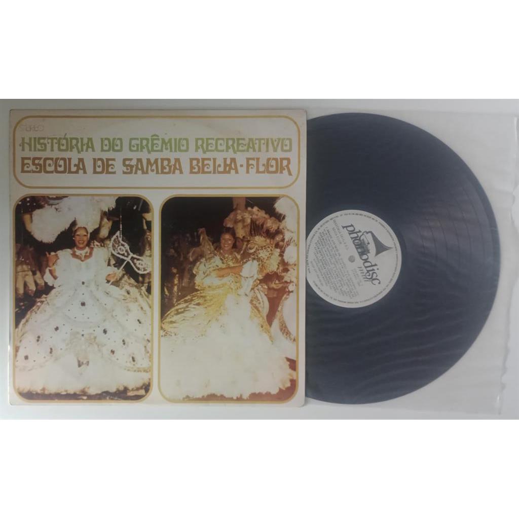 VINIL ESCOLA DE SAMBA BEIJA-FLOR HISTÓRIA DO GRÊMIO RECREATIVO - LP 1986