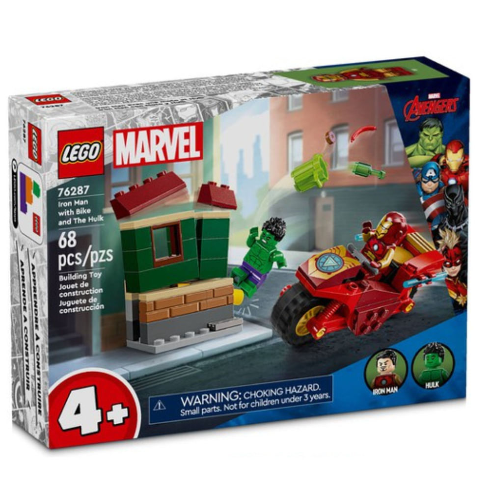 LEGO Marvel - Homem de Ferro com Bicicleta e o Hulk - 68 Peças - 76287 em Oferta na Shopee