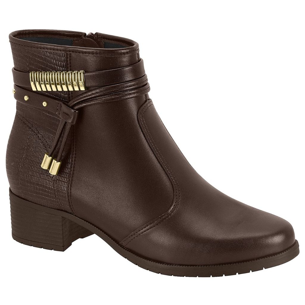 Bota Moleca Feminina Cano Baixo Salto Bloco Fivela
