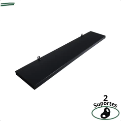 1 Prateleira Preta 50X10 Com Suporte Flutuante Mdf Organizadora Decoração Cozinha Quarto Banheiro