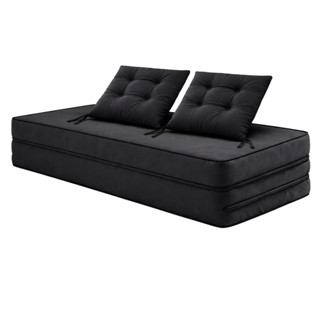 Colchonete Puff Casal + Par Almofadas Preta 40x40 Decorativo Sala em Oferta na Shopee