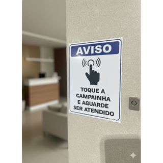 Aviso Toque a Campainha e Aguarde - Placa Rígida Resistente em Oferta na Shopee