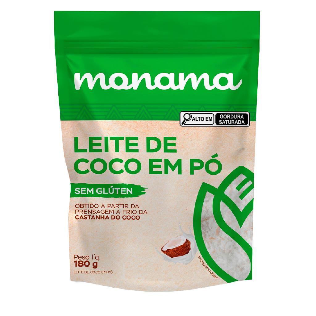 Leite de coco em pó monama vegano 180g sem glúten e cremoso 1 unidade