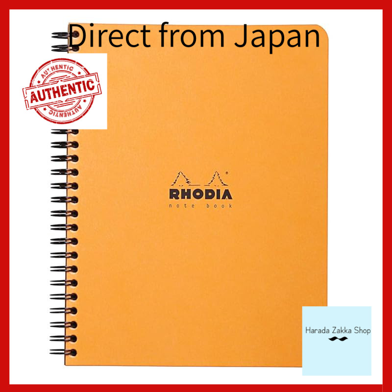 Online ダブルリングノート A5 160ページ 横罫 撥水カバー ミシン目入 PEFE認証取得 オレンジ RHODIA Classic cf193108[Direct from Japan]