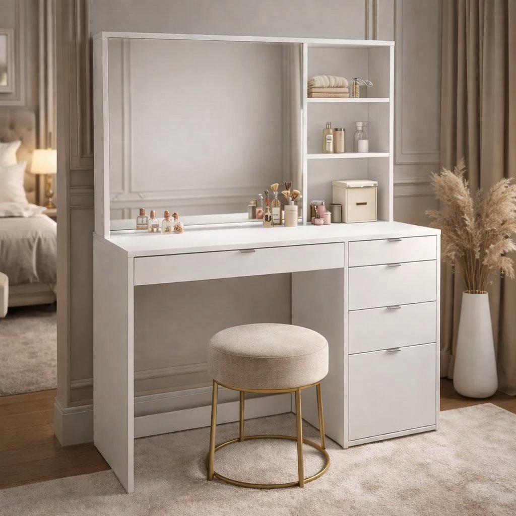 Penteadeira 5 Gavetas 3 Nichos Blum em Oferta na Shopee