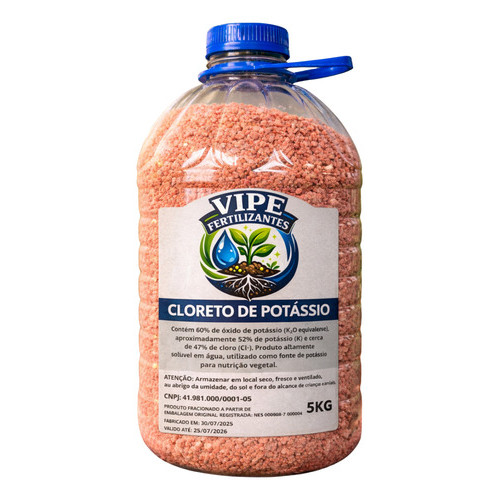 Adubo Fertlizante Cloreto De Potassio Pote 5 Kg