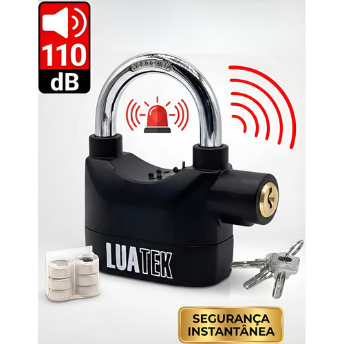 Cadeado Com Alarme Sonoro Antifurto Prova De Água Premium Preto em Oferta na Shopee