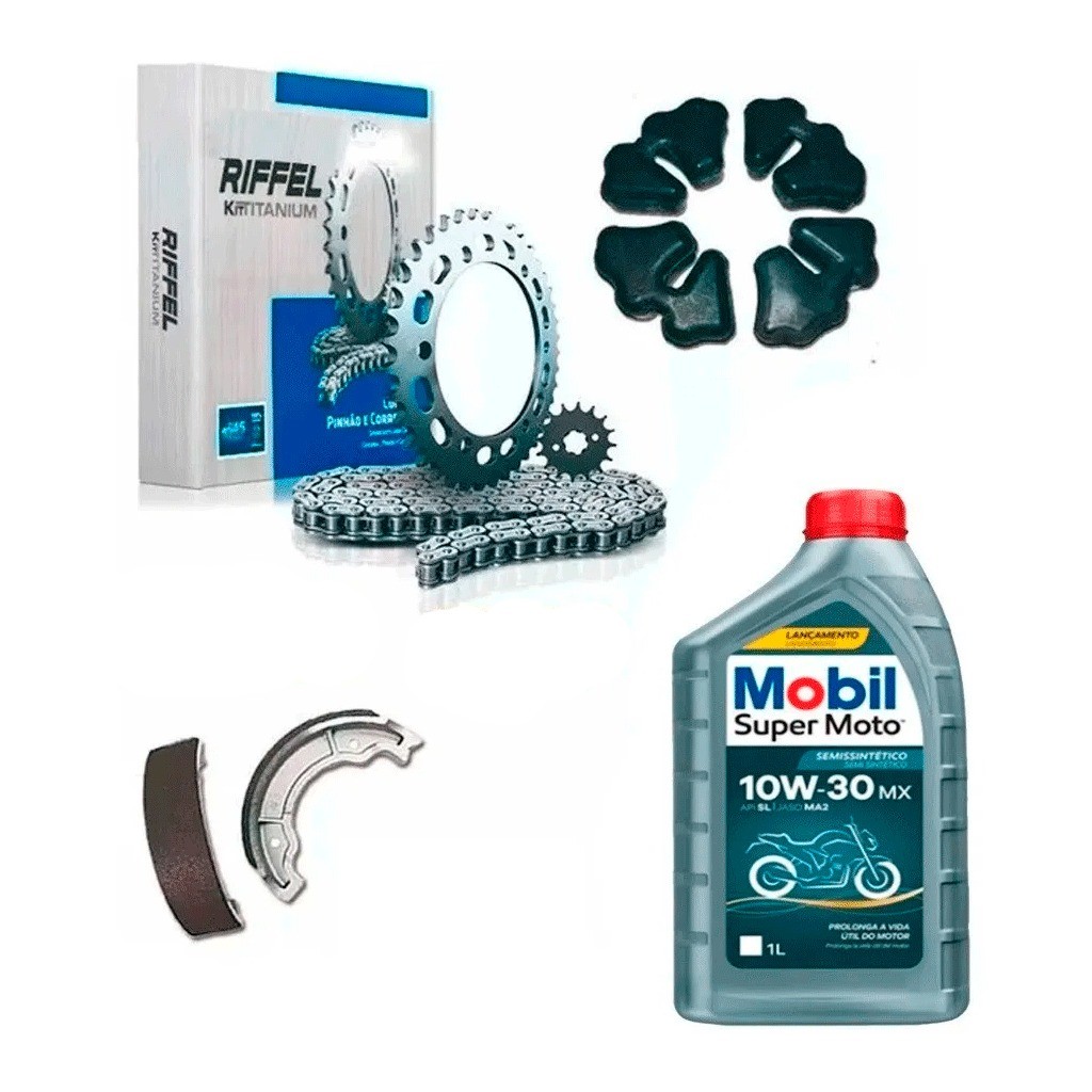 Kit Relaçao Da biz 125 Oleo 10w30 E Bucha Coroa Patim