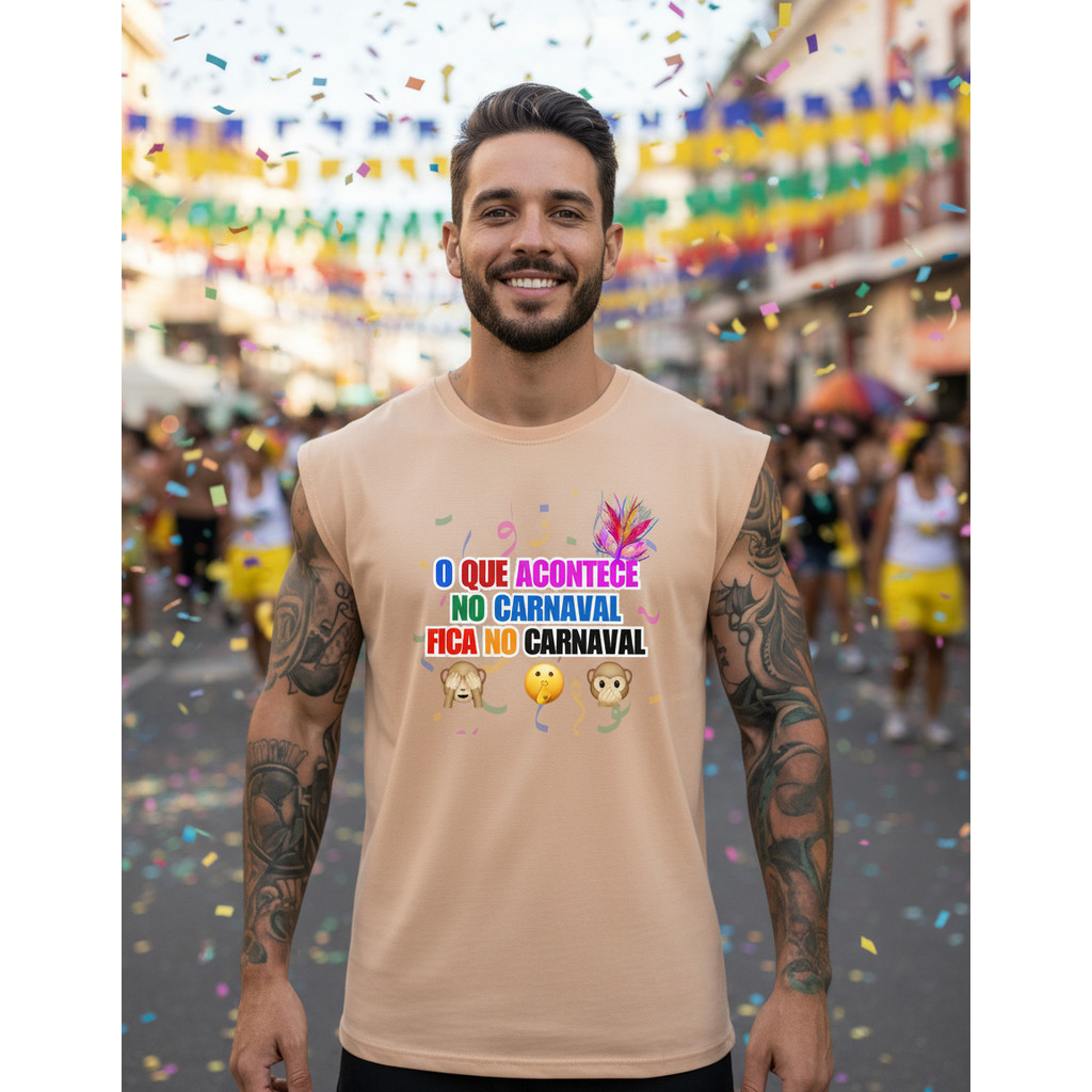 Camiseta Regata Masculina Frase Carnaval Moda 2026 Tendencia