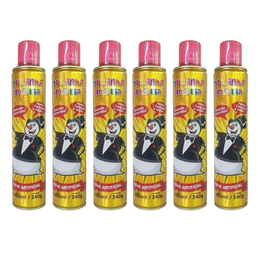 Kit 3/6/9/12 Espumas De Carnaval  Spray Espuminha Atacado Festa  Blocos e Eventos Especial Diversão