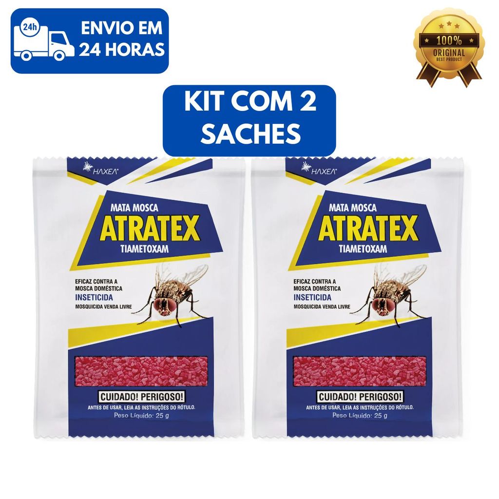 Kit 2 Mosquicida Atratex Haxea Mosca Granulado 25g em Oferta na Shopee